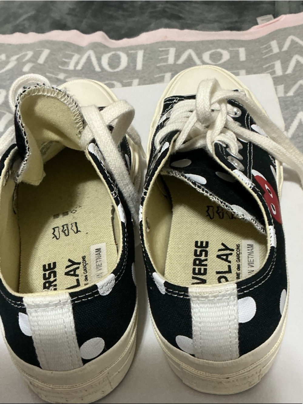 Converse Kids Black and White Polka Dot Low Top Sneakers